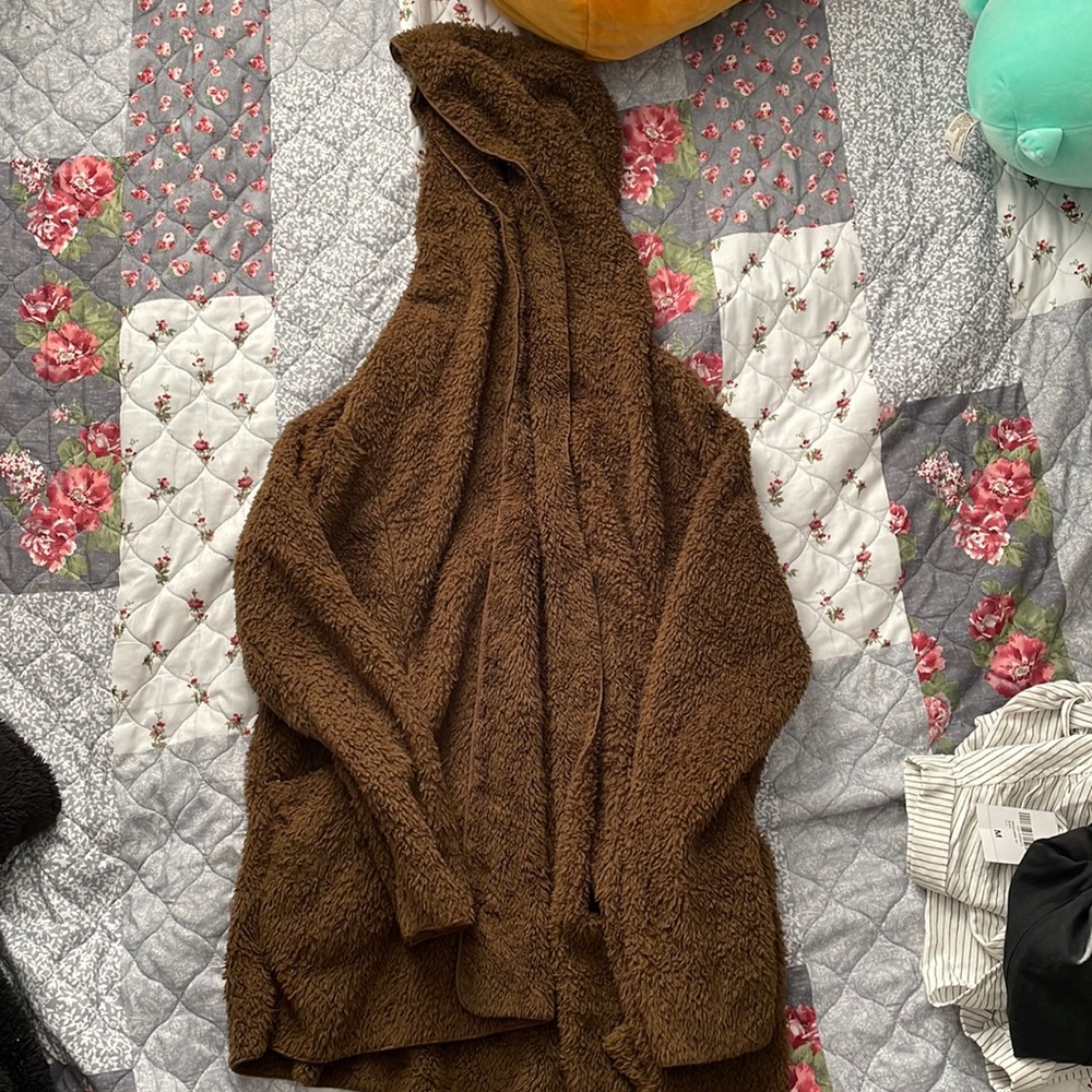 Faux fur cardigan